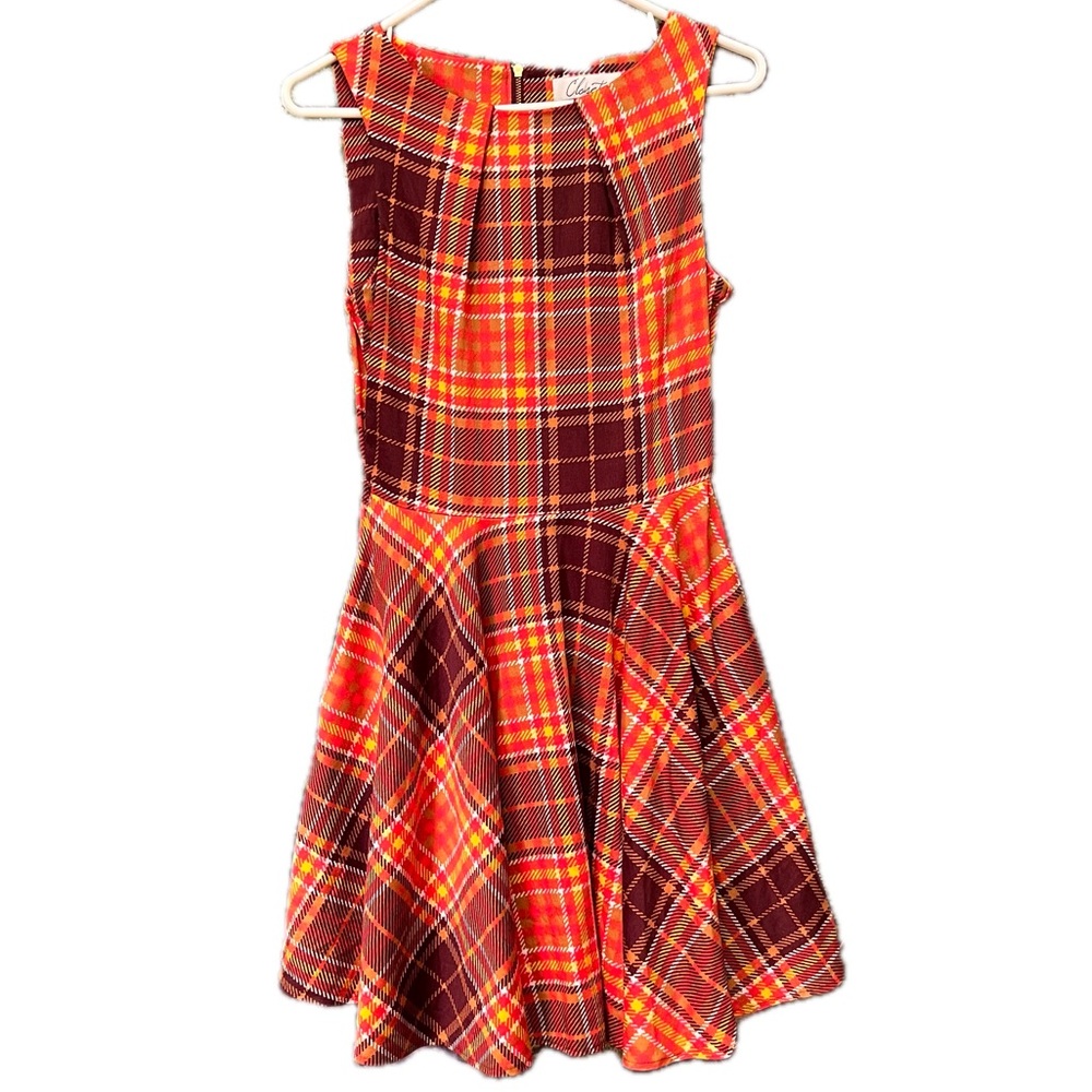 Autumn Fall Plaid Closet London Twirl Dress small